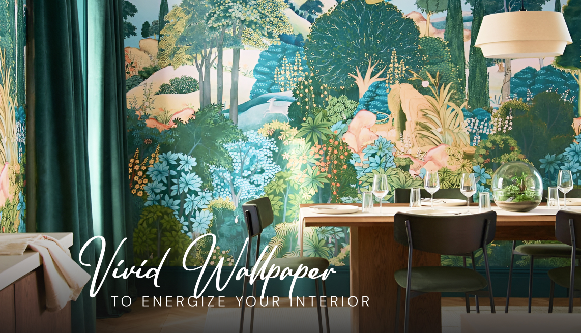 Colorful tropical Wallpaper look perfect at dining room